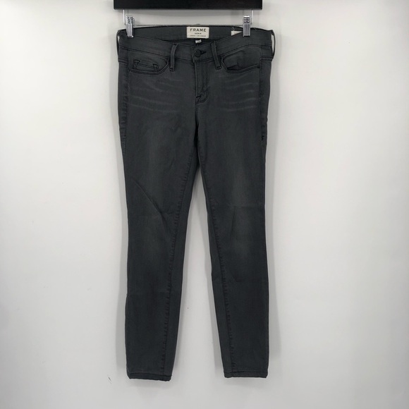 FRAME Jeans Le Skinny De Jeanne Grey Stretch Denim Gray Super Soft 27 Grays Inn - Picture 2 of 11